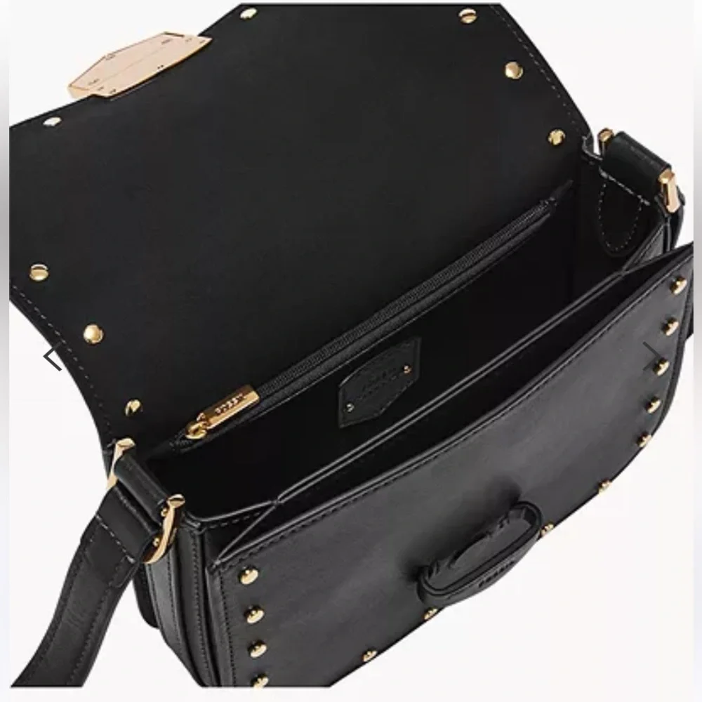 Fossil Black Studded Crossbody Bag - EUC